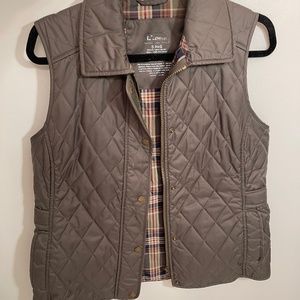 Hunter Green LL Bean Vest with Plaid Interior